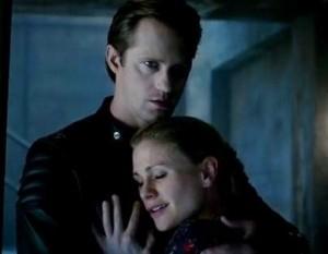 Sookie Stackhouse (Anna Paquin) and Eric Northman (Alexander Skarsgard) star in HBO's True Blood Season 7 Episode 9 (entitled 'Love is to Die')
