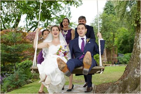 Broadoaks Wedding Photographer Windermere || Tux & Tales Photography || Bride & groom on swing