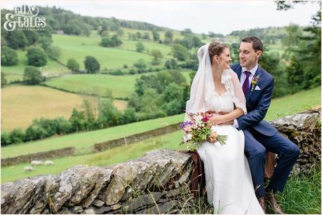 Broadoaks Wedding Photographer Windermere || Tux & Tales Photography || Bride & groom portraits in the lake district mountains
