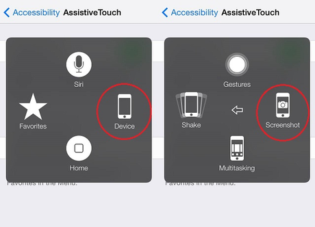 Take a screenshot with Assistive Touch