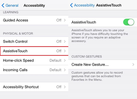 Enable Assistive Touch