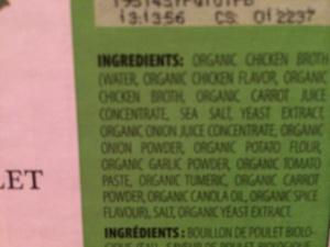 organic chicken flavour