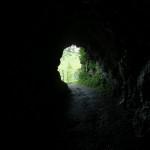 A tunnel leading through a rock part