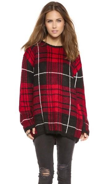 Jumbo Plaid Sweater by: UNIF @Shopbop