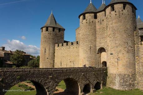 Carcassonne, France drawbridge
