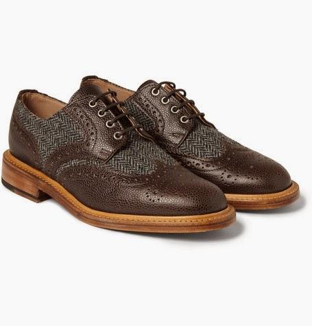 They Make Quite A Pairing:  Mark McNairy Pebble Grain Leather and Tweed Panelled Brogues