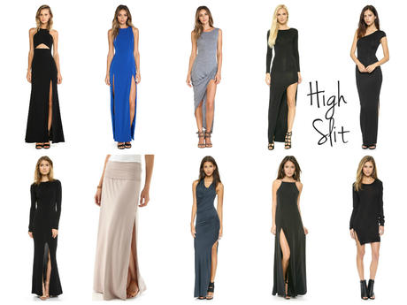 trend alert: maxi dress with high slit