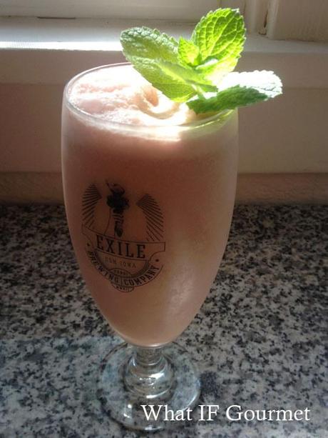 Watermelon Cream Cooler, garnished with mint.