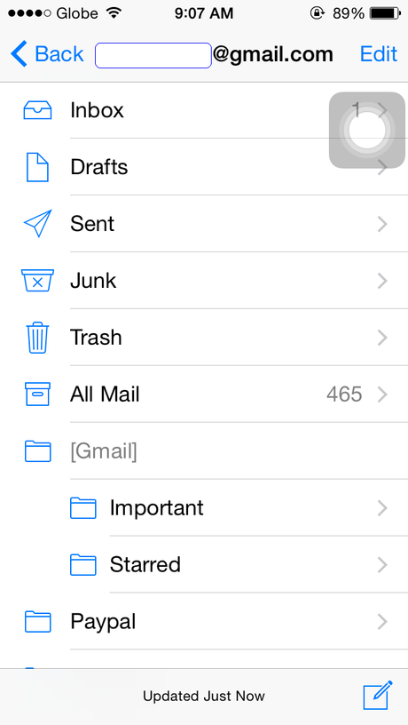 How do I recover archived email from Gmail on my iPhone?