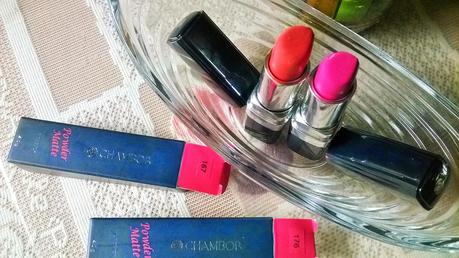 Chambor Powder Matte Lipstick in Orange Falmbe & Pink Flamingo Review Chambor Powder Matte Lipstick in Orange Falmbe & Pink Flamingo Review