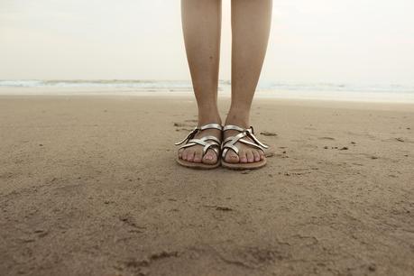 Silver Sandals and the Beach