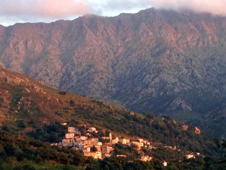 corsican mountains at dusk