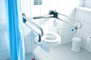 Toilet with grab bar