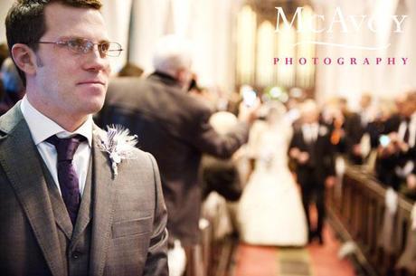 Chris waits for his bride - a lovely moment