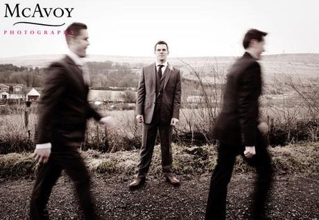 Chris and his groomsmen - a nice bit of wedding photographer magic here!