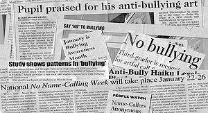 the picture consist of articles on bullying, I...