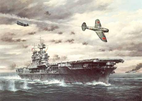 USS Enterprise - Battle of Santa Cruz - 26 October 1942 - Painting