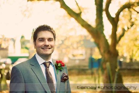 Matt is one handsome groom! I really like his suit - a lovely slate grey with weave detailing