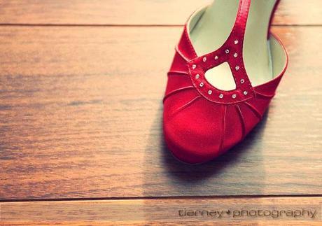 Gorgeous red shoes for the bride!