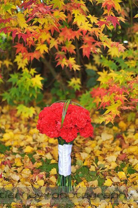 Emma's red wedding bouquet