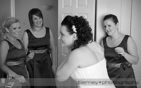 Emma getting ready with her beautiful bridesmaids