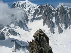 climbing Dent du Geant, Chamonix