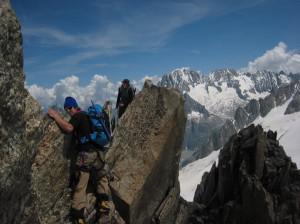 alpine ridge climb Chamonix