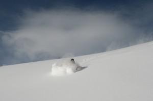 Powder skiing Grand Envers, Aiguille du Midi, Chamonix