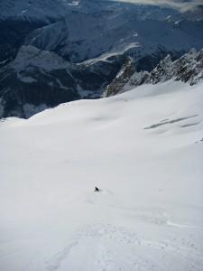 First tracks on Glacier de Toule