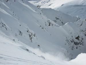 Optional entrance couloir to Glacier de Toule