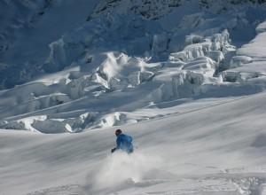 Glacier skiing on the Vallee Blanche