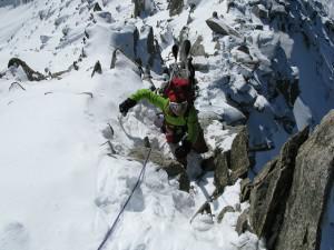 Climbing up Aiguille d'Entreve