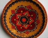 Beautiful Vintage Painted Wooden Plate - Made in Romania Part 5