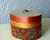 Painted and Decorative Box in Wood Red Poppy