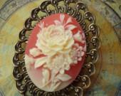 Cameo Rose Fashion Brooch