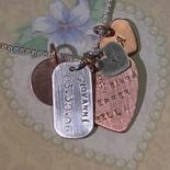 Family Copper and Silver Hand Stamped Necklace