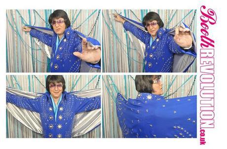 Elvis performs in a photo booth in Yorkshire
