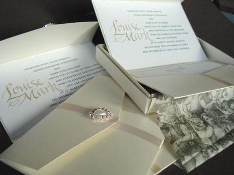 Beautiful boxed calligraphy invitations for luxury weddings by Urbis Scriptores