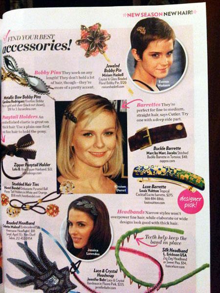 celebs wearing hair barrettes and pins
