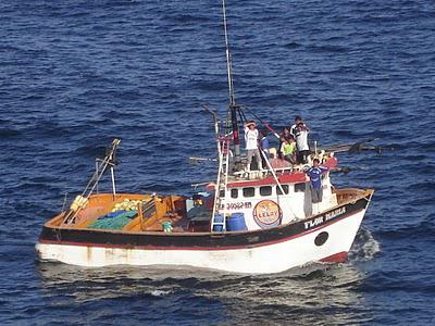 Little fisher boat in distress