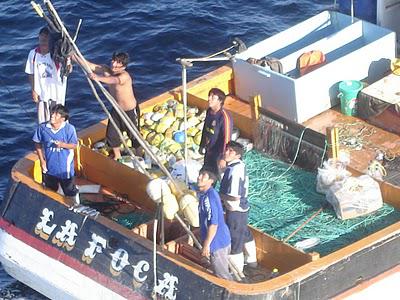 Little fisher boat in distress