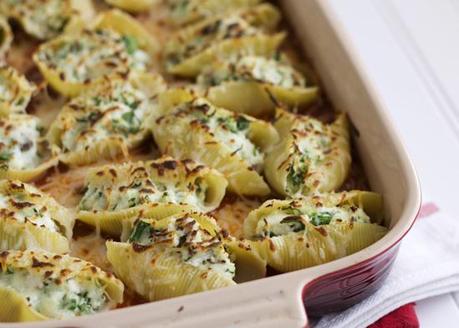 Spinach, Mushroom, Ricotta Stuffed Shells