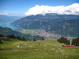 Interlaken, Abendberg, and Lake Thun viewed fr...