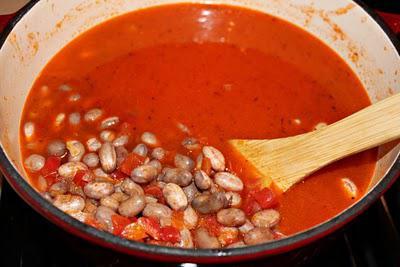 Roman beans and beetroot soup