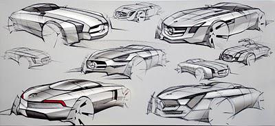 Mercedes Benz SLS AMG concept sketches