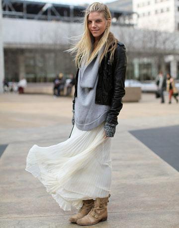 Fashion Week Street Style Maxi Skirt