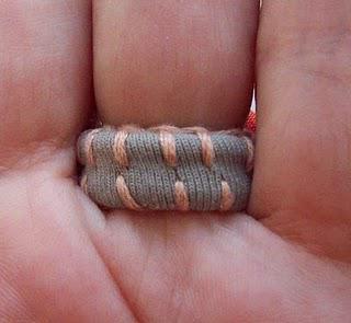 Orange Fabric Ring with Green Button