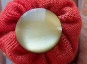 Orange Fabric Ring with Green Button