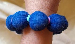 Blue Fabric Bracelet