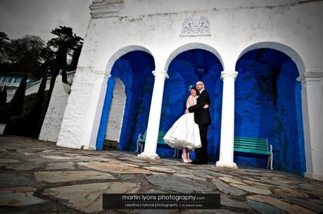 Real wedding in Portmeirion (sounds Welsh, looks Italian…)